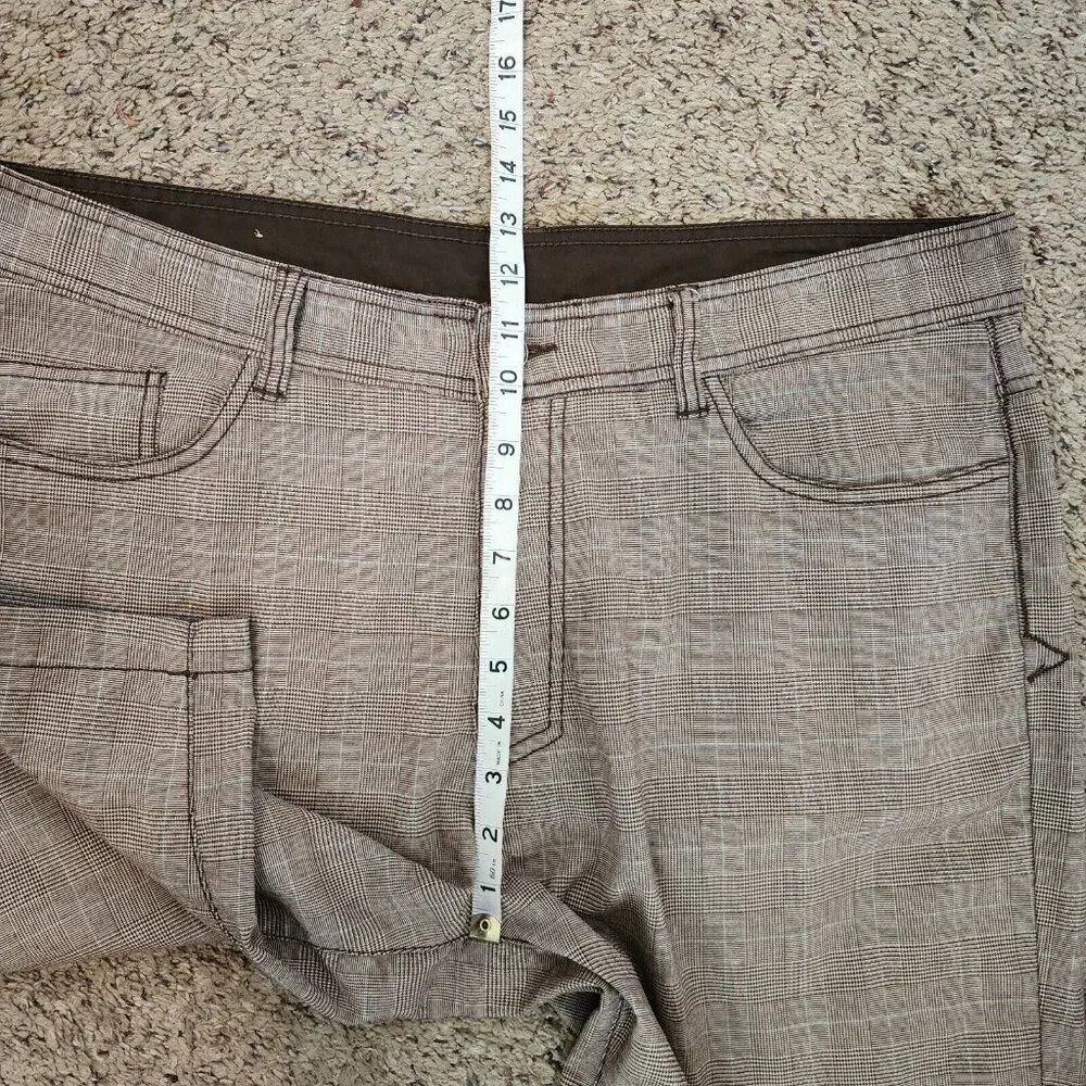 Prana Brown Plaid Lightweight Casual Chino Shorts Mens Outdoor Hiking 38 - Picture 12 of 12
